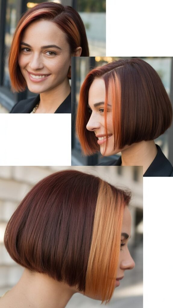 Blunt Bob With Asymmetric Color
