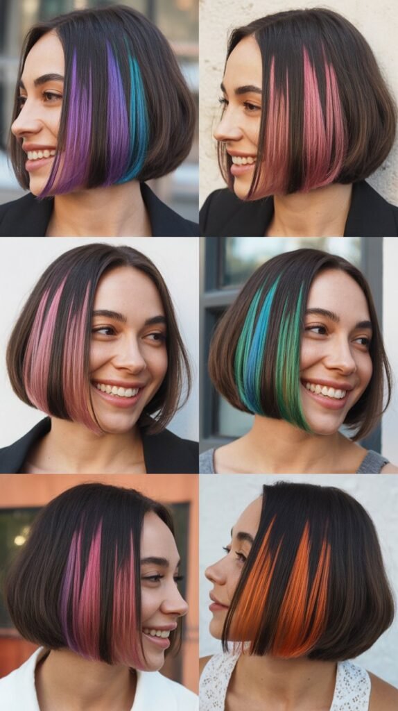  Blunt Cut With Peek-a-Boo Highlights