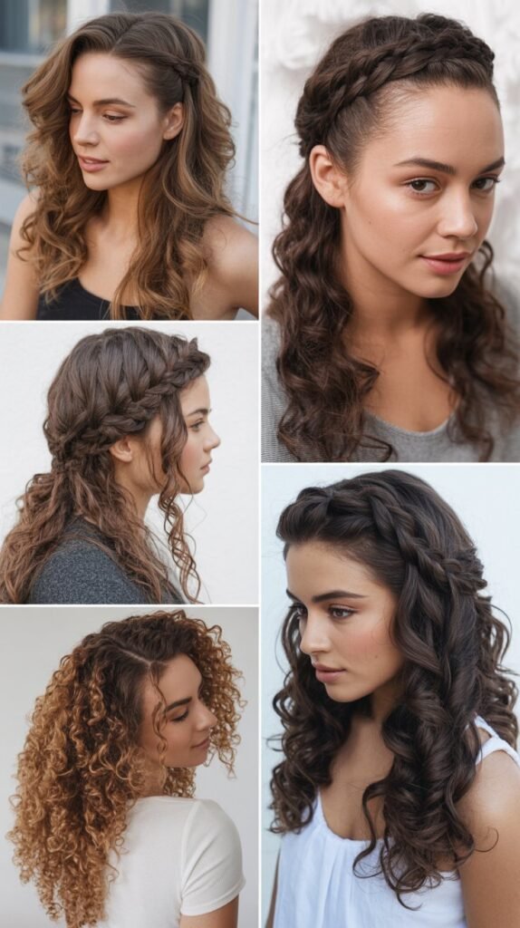 Waterfall Braid with Cascading Curls