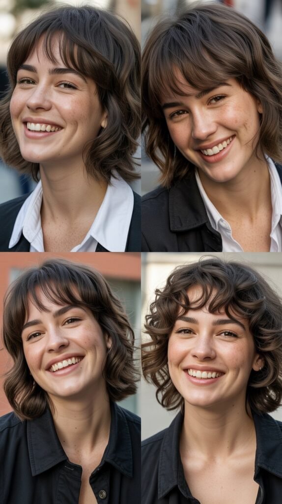 Wispy Curtain Bangs With Layered Textured Crop: Final Perfect Pairing