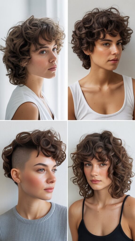 Asymmetrical Curly Cut