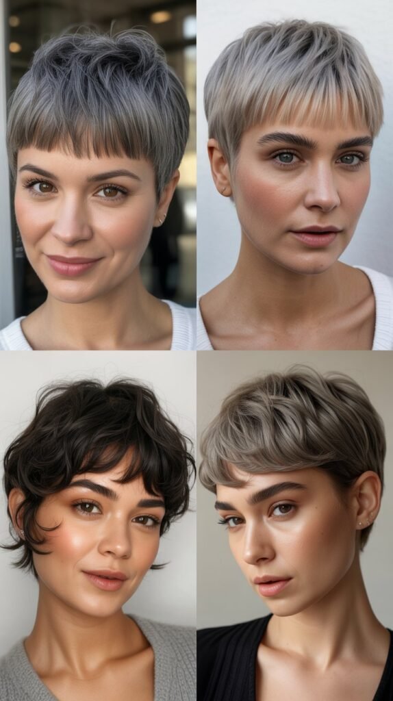 Micro Bangs with Gray Pixie