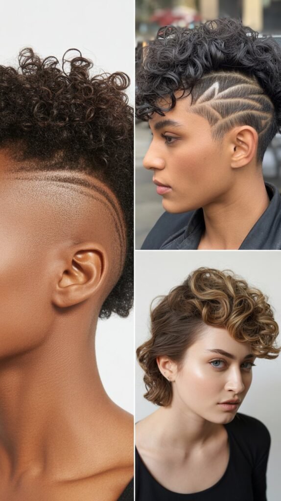 Curly Mohawk with Shaved Sides