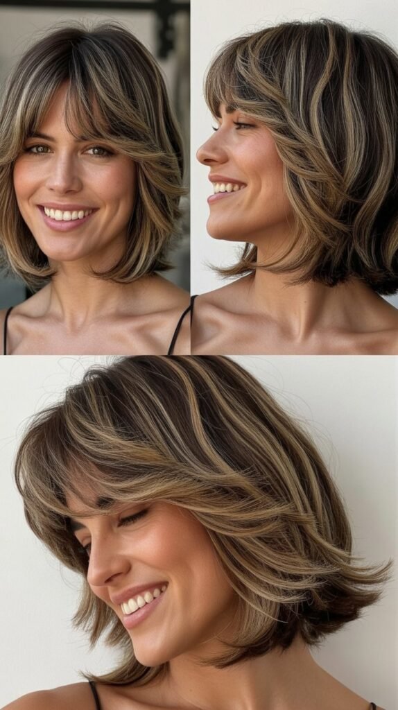 Wispy Bangs With Layered Lob