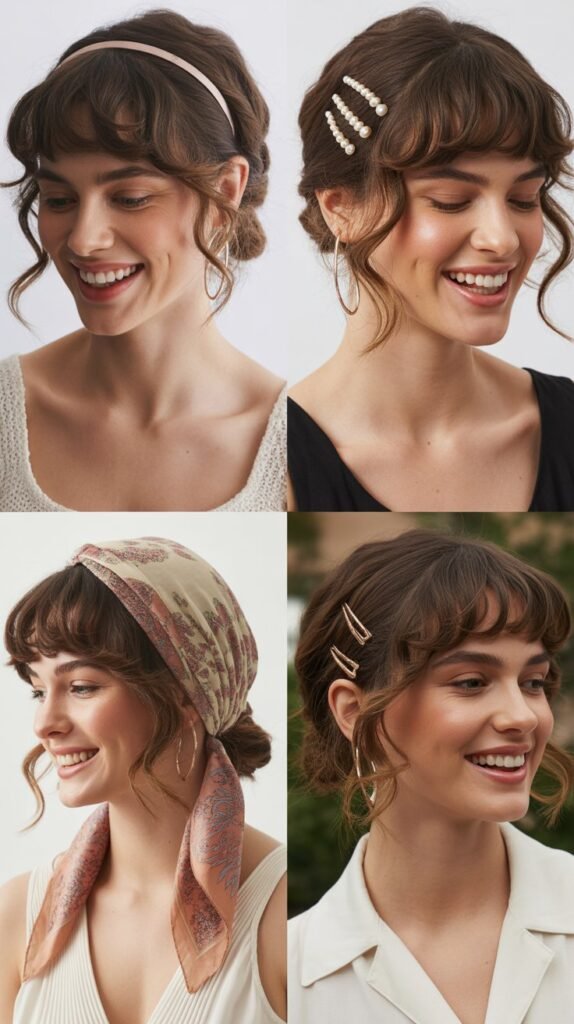 Accessorizing Wispy Bangs for Different Occasions