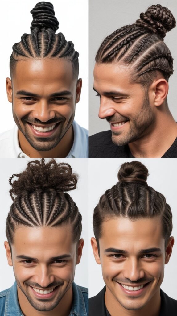  Cornrow Man Bun Combination