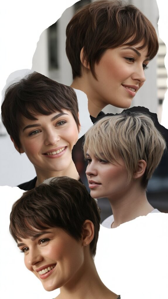 Wispy Bangs With Asymmetrical Pixie Layers: Artistic Imbalance
