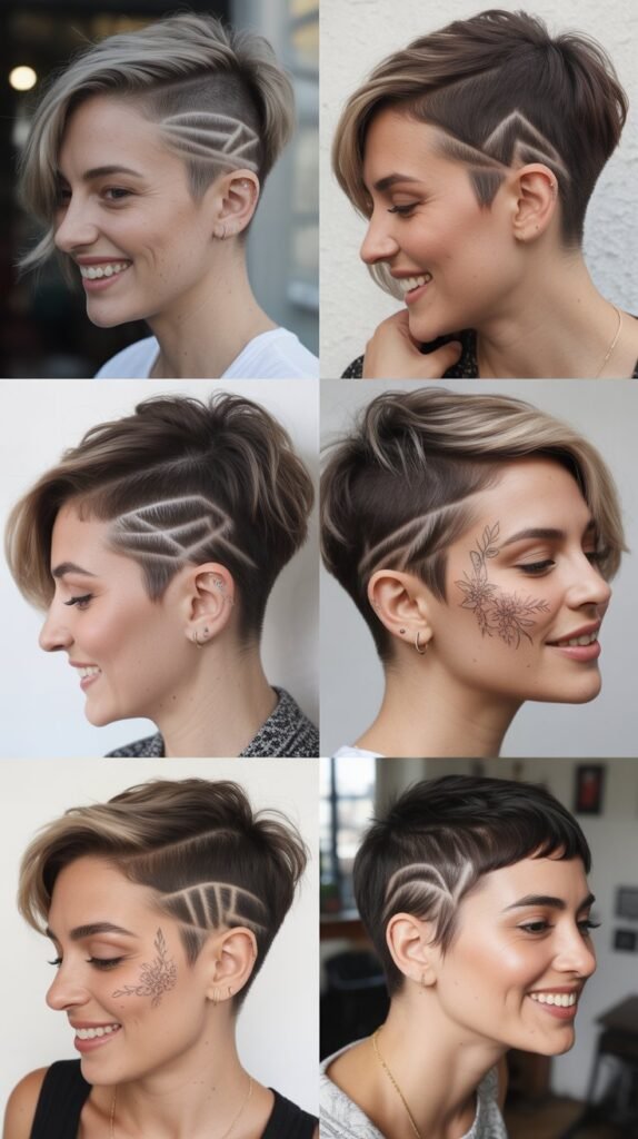  Pixie With Undercut And Hair Tattoo