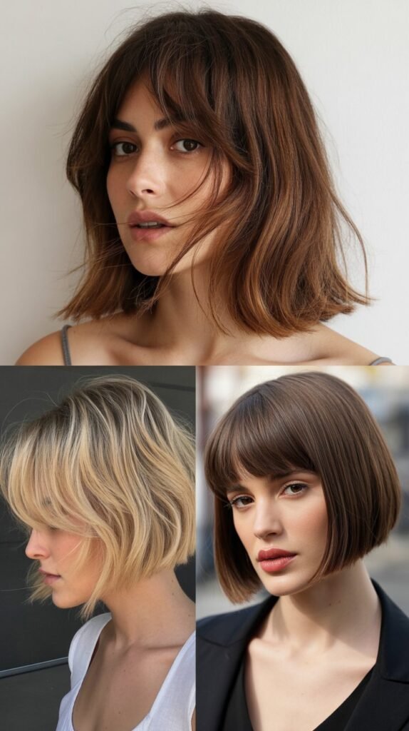 Wispy Bangs With Blunt Cut And Internal Texture