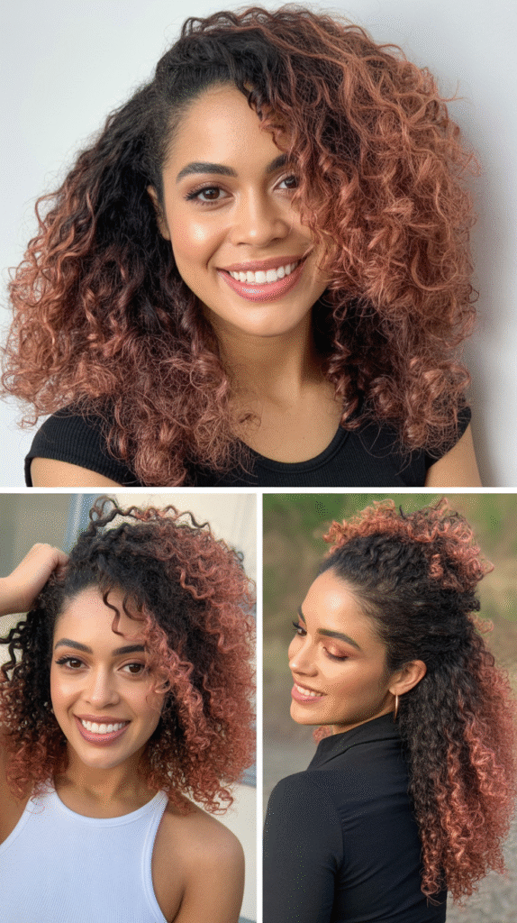 Curly Loose Bohemian Half-Up