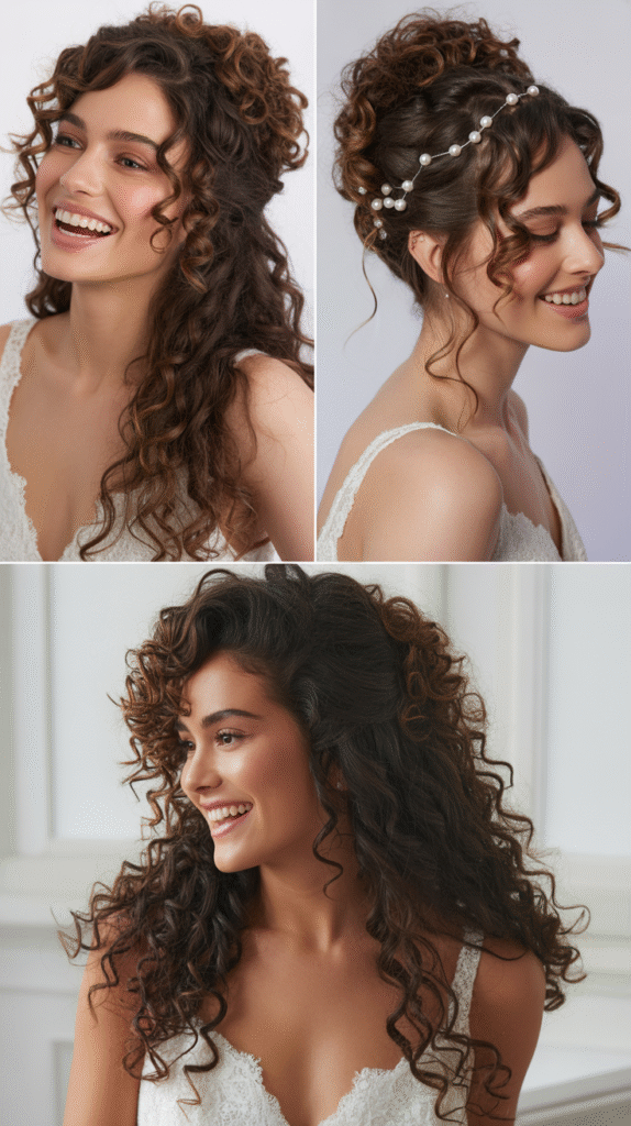 High Curly Ponytail with Volume