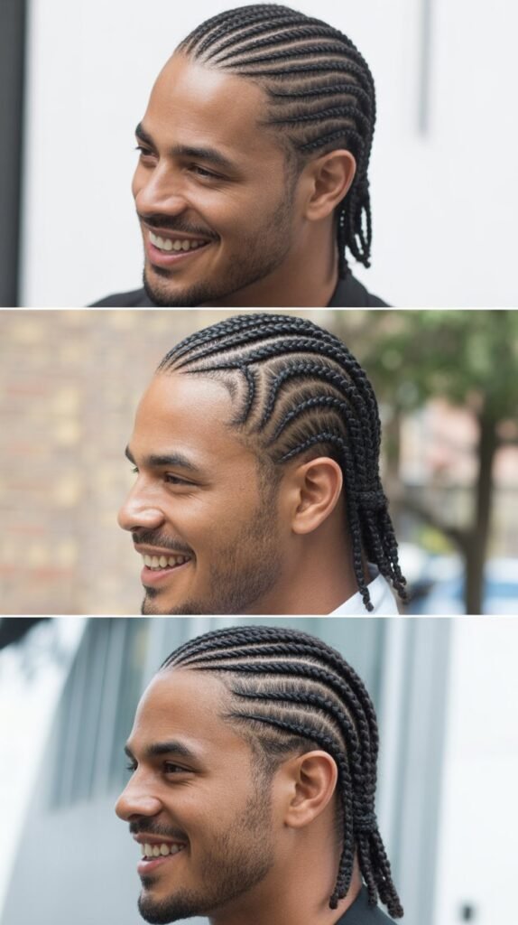 Side-Swept Cornrow Designs