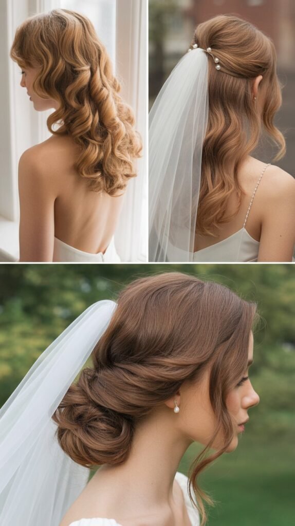 Classic Cascade Curls with Cathedral Veil