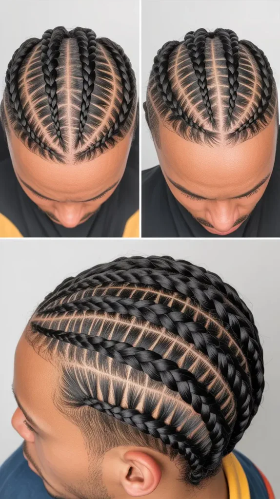 Cross-Hatched Cornrow Pattern