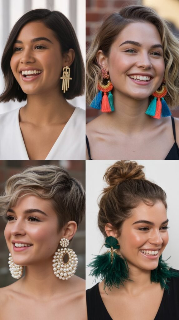 Pixie with Statement Earrings Integration