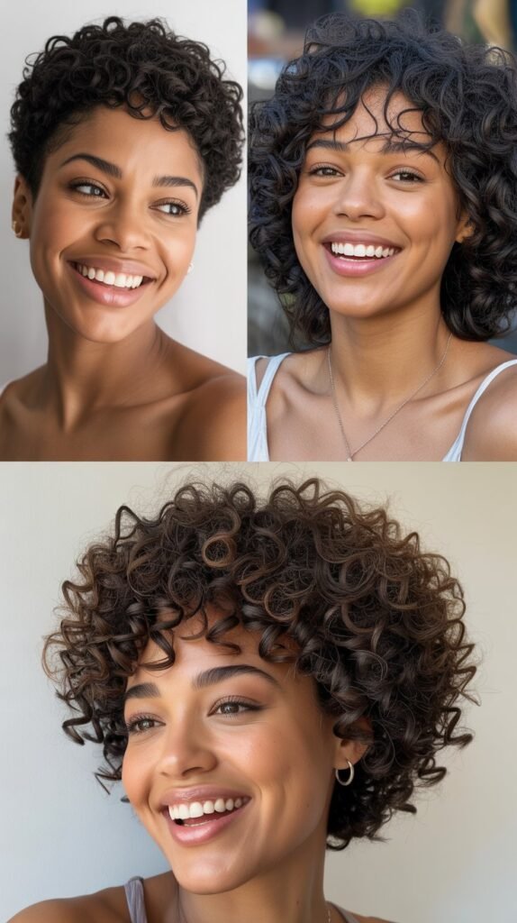 Natural Texture Pixie with Defined Curls