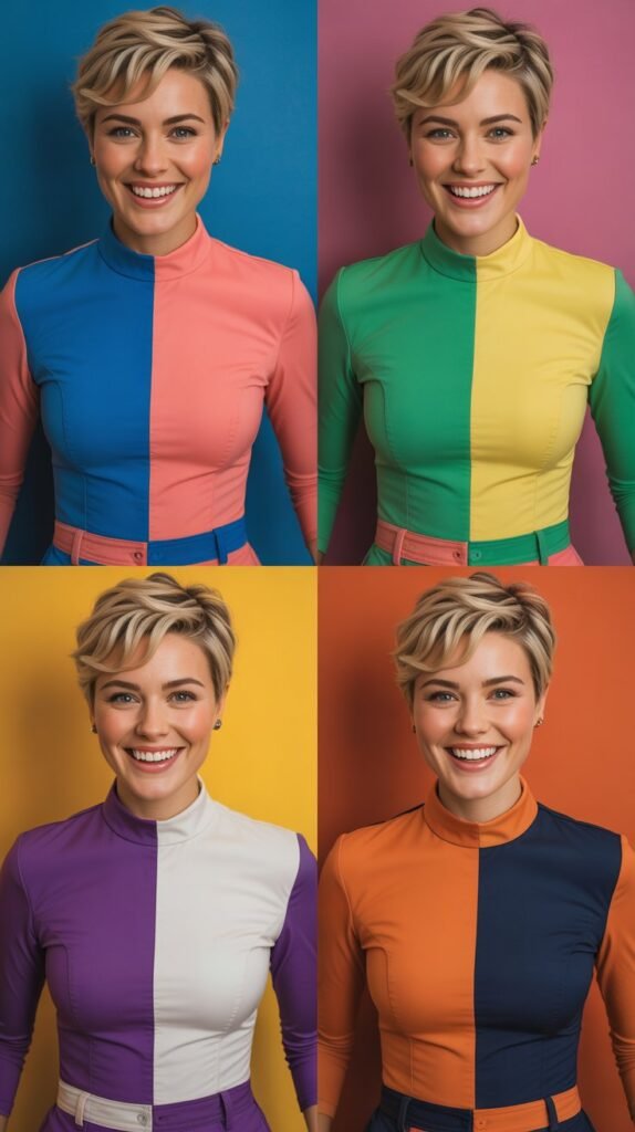 . The Pixie with Color Blocking