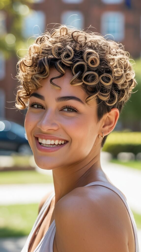Curly Pixie with Defined Ringlets