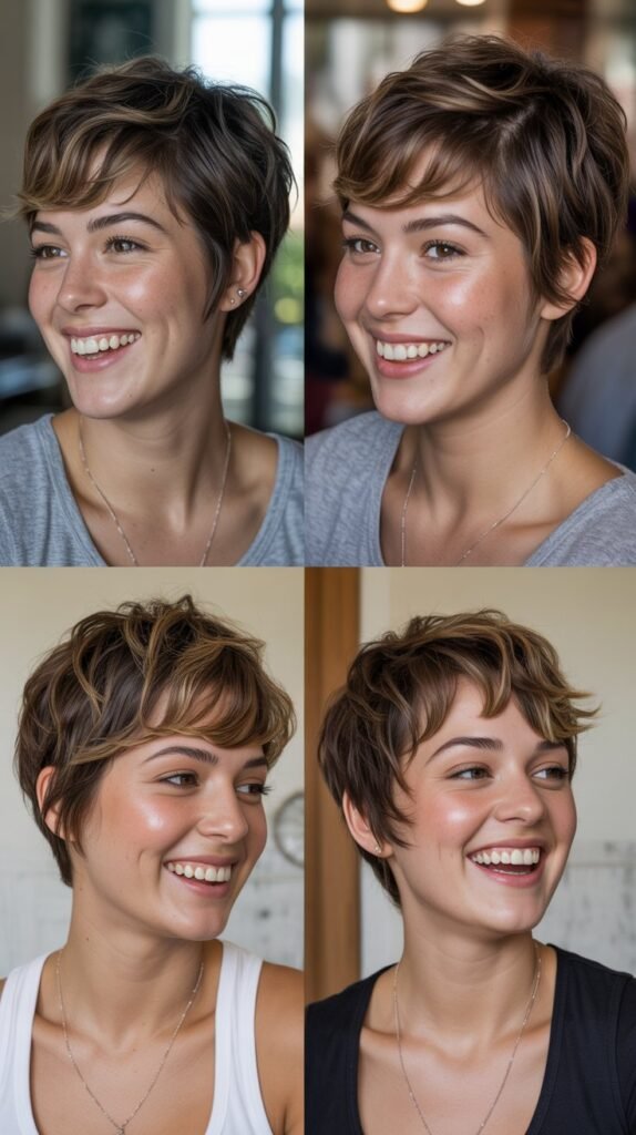 Pixie Bob with Long Side Bangs