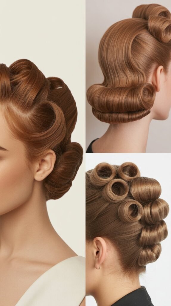 Vintage-Inspired Pin Curls Updo