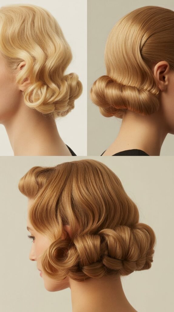  Vintage-Inspired Low Roll with Curls