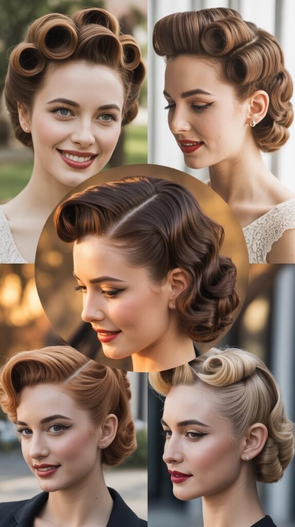  Vintage Pin Curls Updo