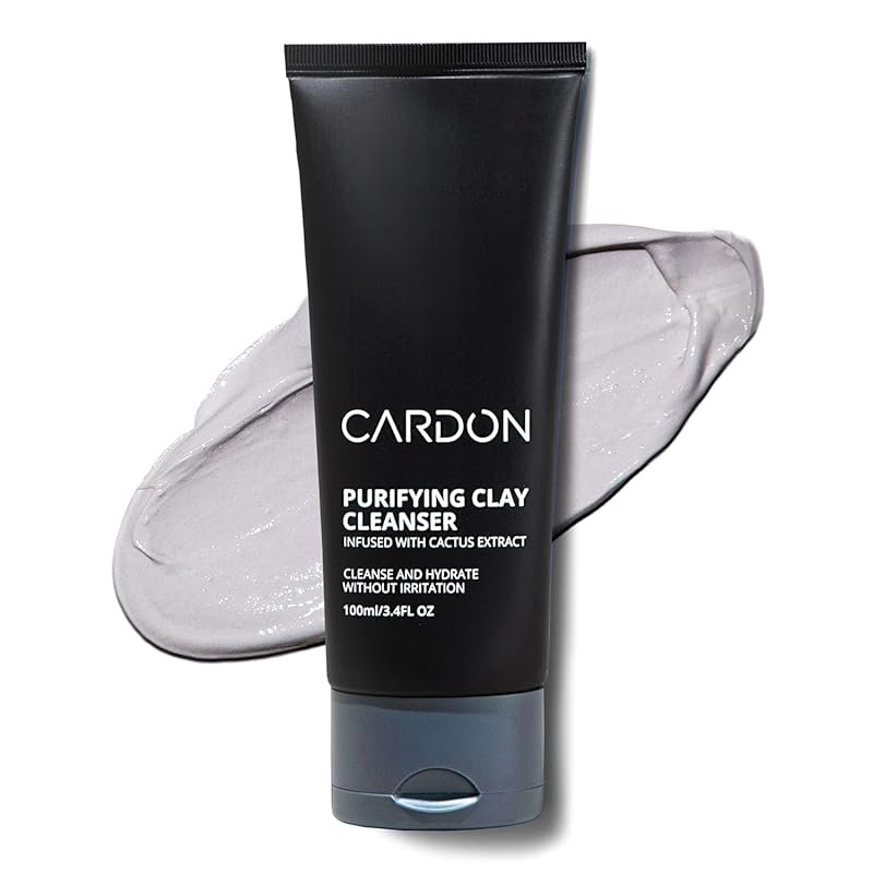 Cardon Mens Deep Pore Clay Face Wash for Oily Acne Prone Skin Removes 