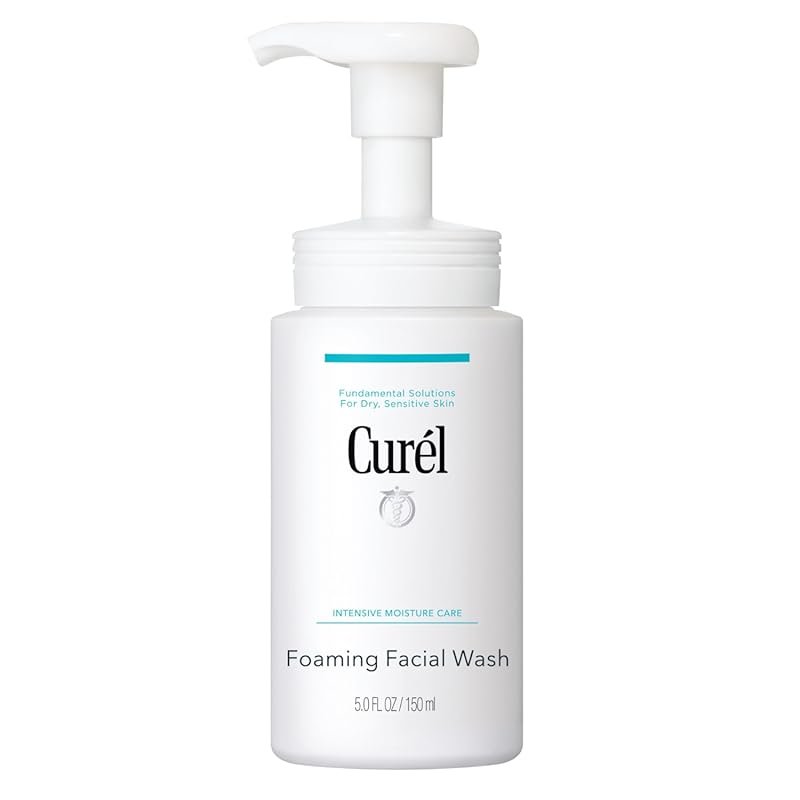 Curel Foaming Daily Face Wash for Sensitive Dry Skin, Hydrating pH-Bal