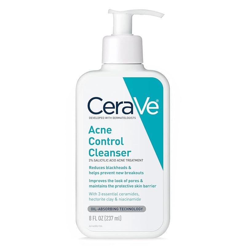 CeraVe Acne Treatment Face Wash Salicylic Acid Cleanser with Purifying
