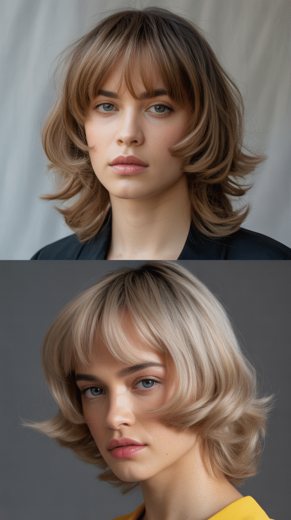 Baby Bangs with Soft Cascading Layers