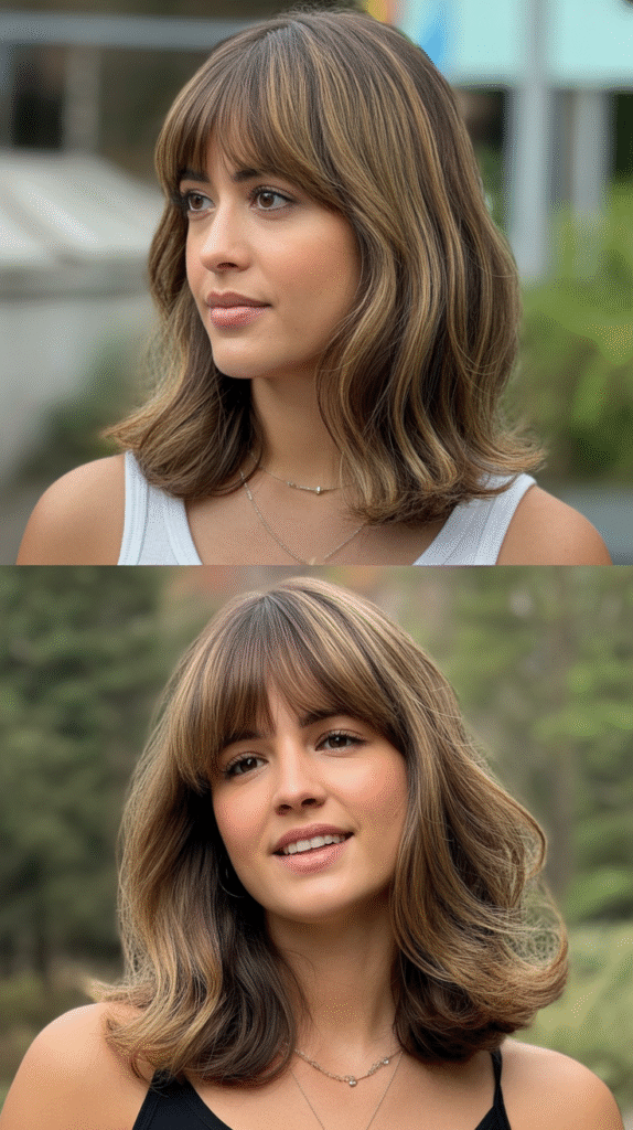 Blended Wispy Bangs with Seamless Layers