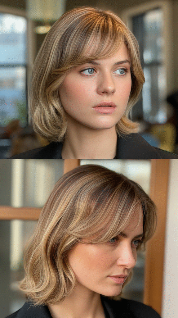 Classic Wispy Side-Swept Bangs with Subtle Layers