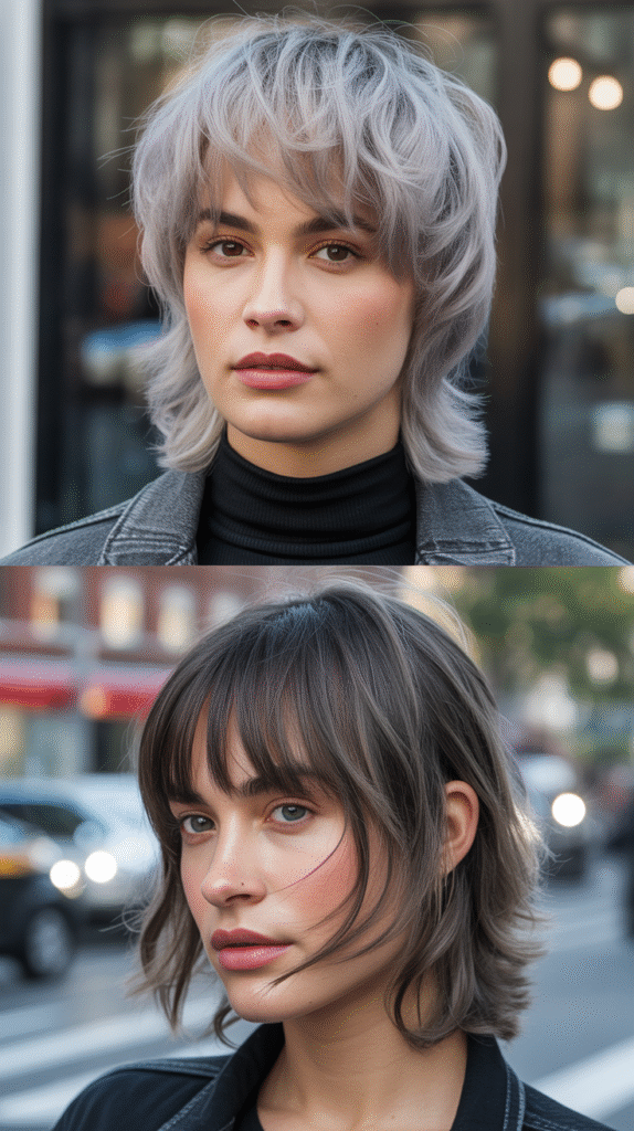 Textured Wispy Bangs with Razor-Cut Layers