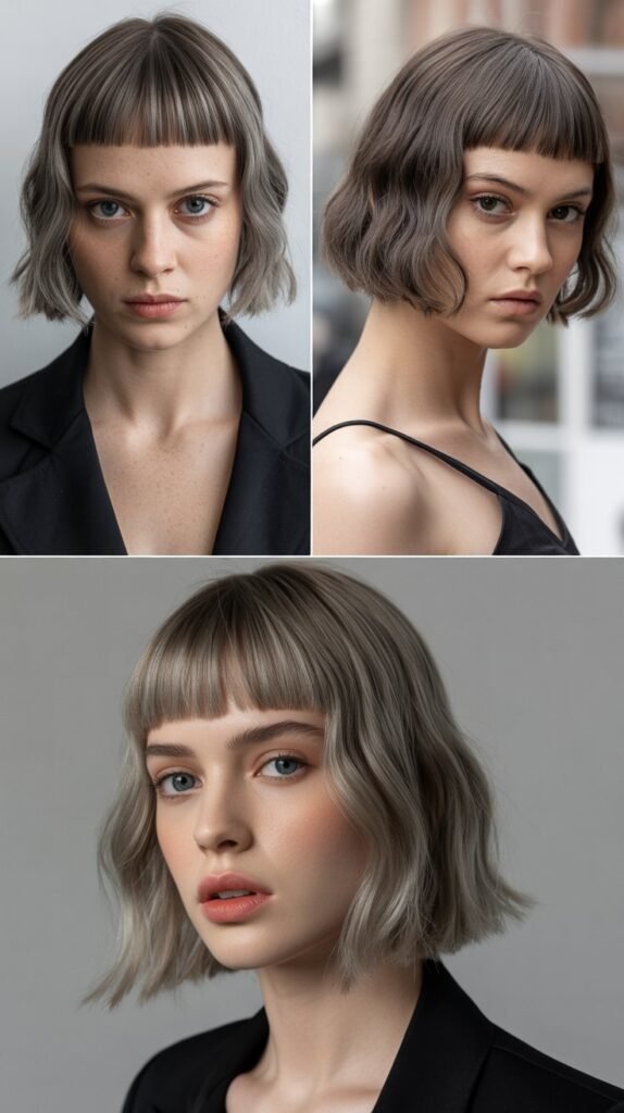 Blunt Lob with Micro Fringe