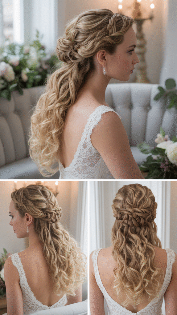 Classic Twisted Crown Half-Up Style