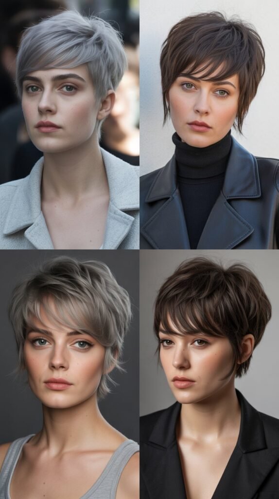 Choppy Pixie with Long Asymmetric Bangs