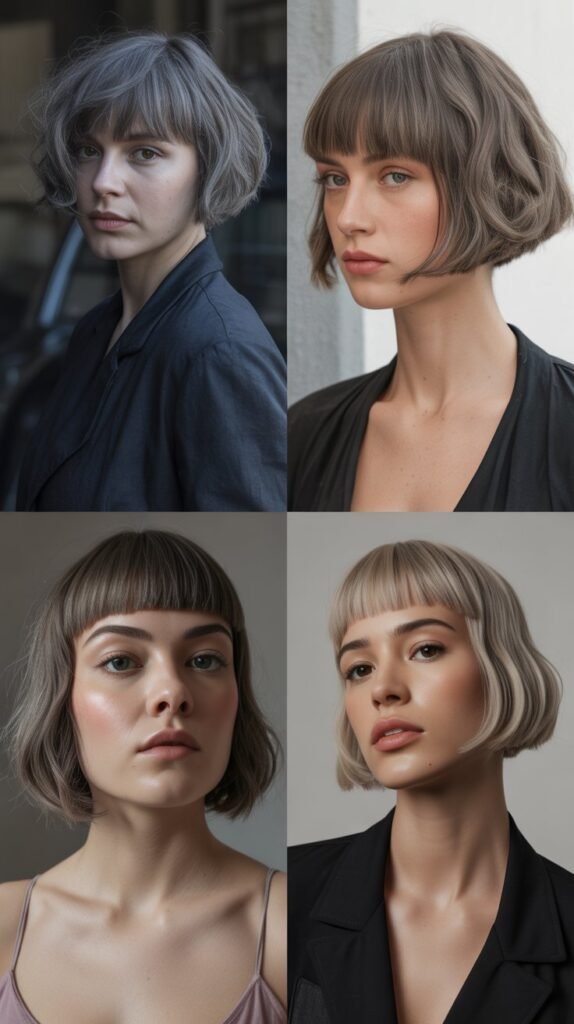 Asymmetrical Bob with Blunt Bangs