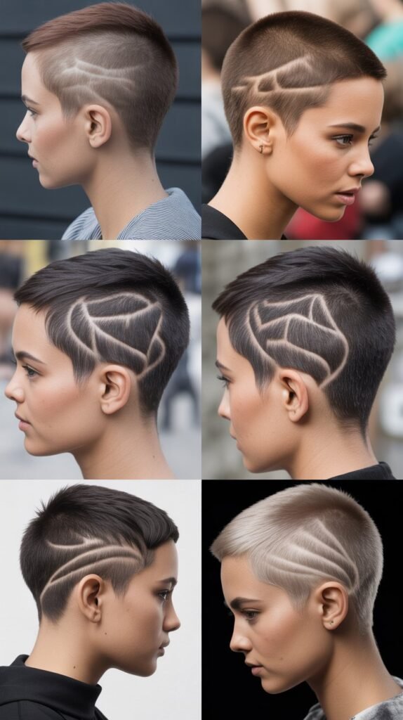 Buzz Cut Pixie With Design Undercut