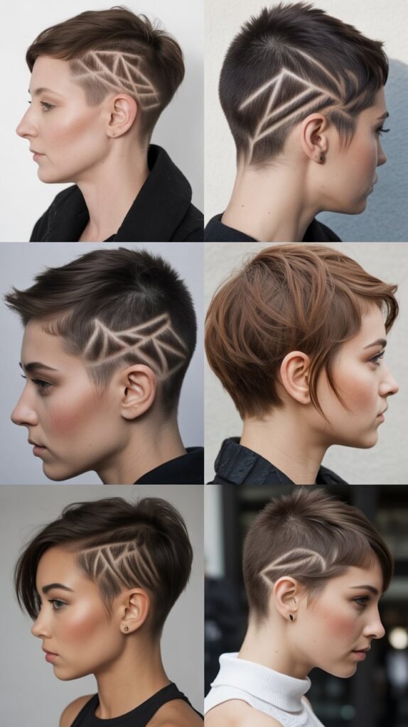  Pixie With Undercut And Geometric Design