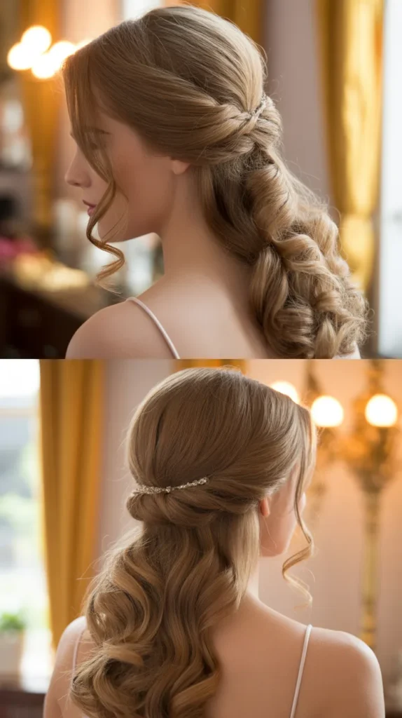  Side-Swept Half-Up Style