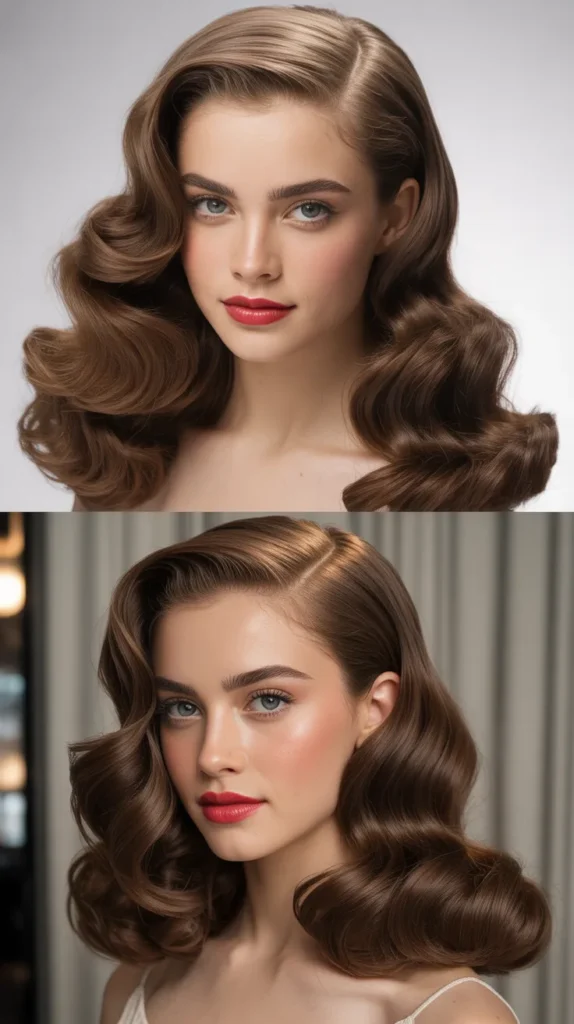 Classic Brunette Hollywood Waves