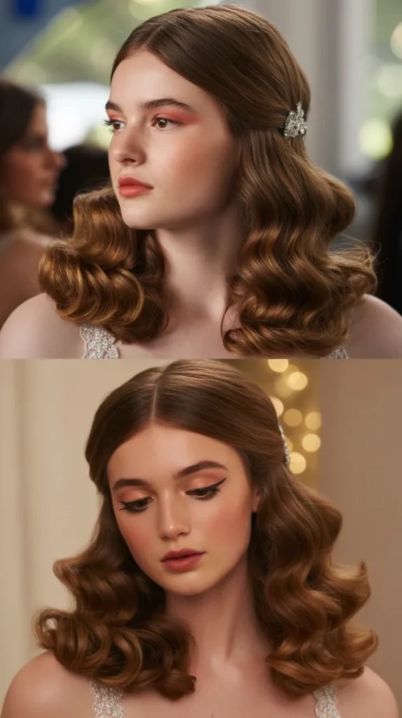 Half-Up Half-Down with Barrel Curls