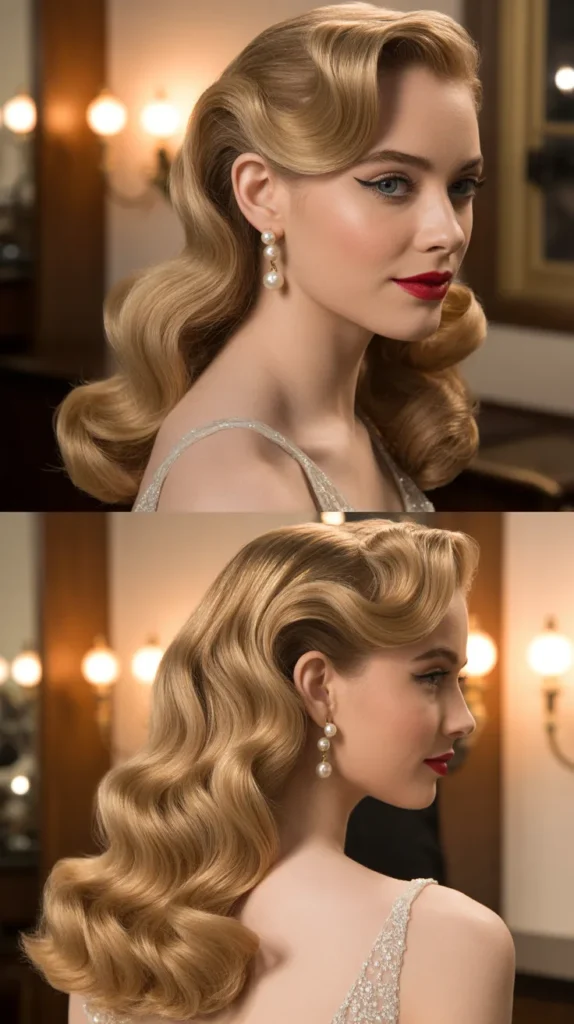  Half-Up with Vintage Waves