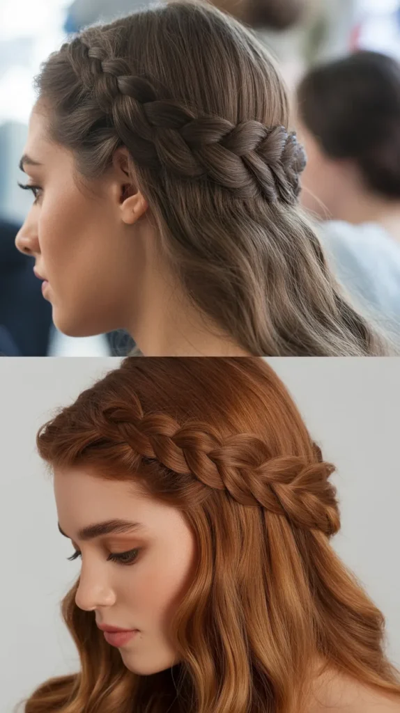 Dutch Braid Half-Up Crown
