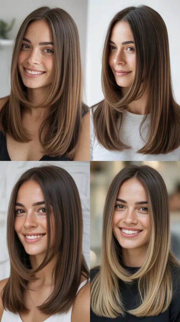 Straight Hair with Face-Framing Layers