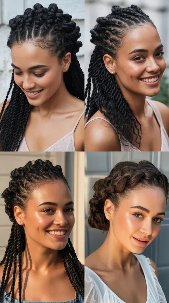 Twisted Half-Up with Braided Details