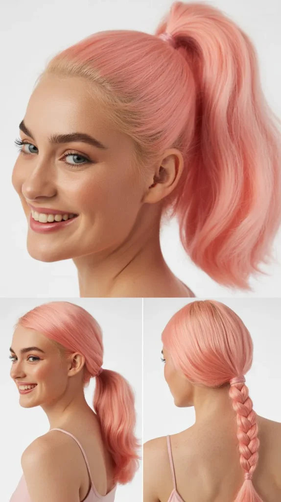 Cotton Candy Pink Drawstring Ponytail Wig