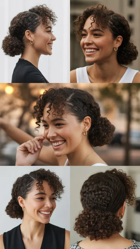 Curly Low Side Bun