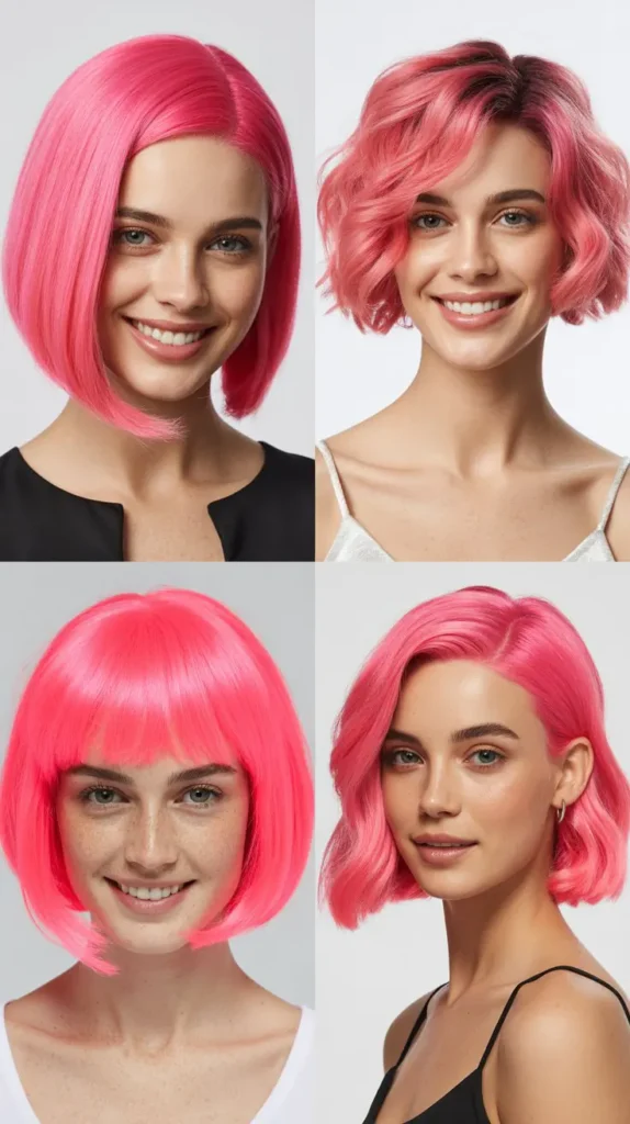 Hot Pink Bob Wig