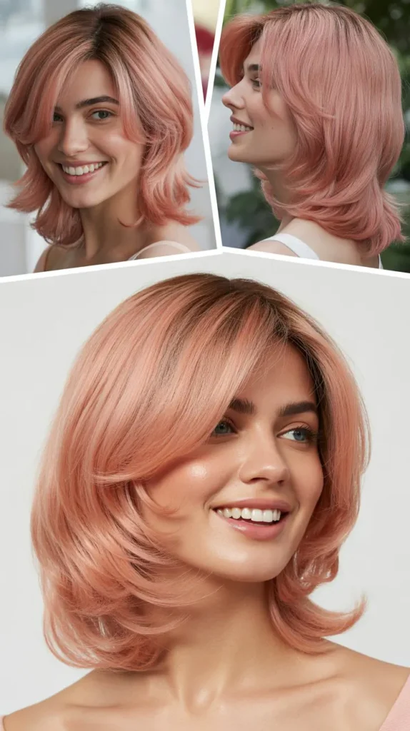 Strawberry Pink Layered Cut Wig